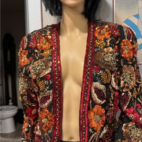 OLEG CASSINI SEQUIN BOLERO - Picture 2 of 7